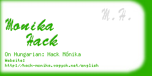 monika hack business card